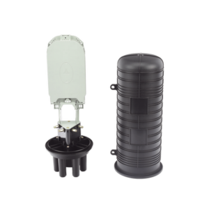 Cierre de empalme de Fibra Óptica Vertical tipo Domo, hasta 48 empalmes, Exterior, IP68
