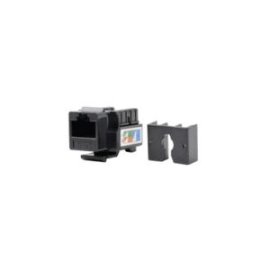 Módulo Jack Keystone Cat5e con terminación 110 (Punchdown) para faceplate - Color Negro