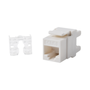 Módulo Jack Keystone Cat6 con terminación 110 (Punchdown) ángulo 180 º Color Blanco