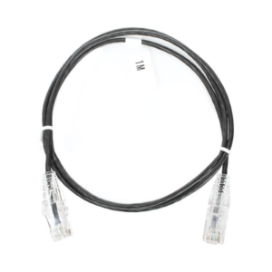 Cable de Parcheo Slim UTP Cat6 - 1 metro, Negro, Diámetro Reducido (28 AWG)