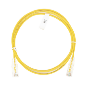 Cable de Parcheo Slim UTP Cat6 - 2 m Amarillo Diámetro Reducido (28 AWG)
