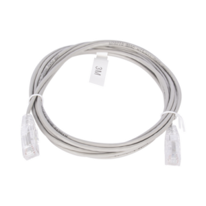 Cable de Parcheo Slim UTP Cat6 - 3 m Gris Diámetro Reducido (28 AWG)