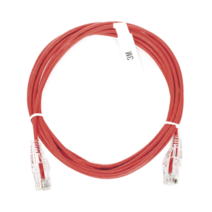 Cable de Parcheo Slim UTP Cat6 - 3 m Rojo Diámetro Reducido (28 AWG)