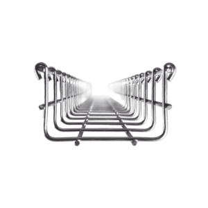 Bandeja tipo malla 66/100 mm, con acabado Electro Zinc, hasta 105 cables Cat6, tramo 3 m