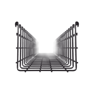 Charola tipo malla 116/200 mm, con acabado Electro Zinc, hasta 369 cables Cat6 tramo 3 m