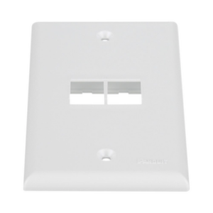 Placa de Pared Vertical, Salida Para 2 Puertos Keystone, Color Blanco