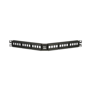 Panel de Parcheo Modular (Sin Conectores), de 24 Puertos Keystone, Angulado, Identificación con Etiqueta Adhesiva, 1UR