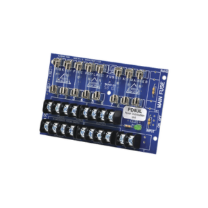 Tablero distribuidor de voltaje, 8 salidas con fusible de protección. Para uso con Fuentes de poder ALTRONIX.