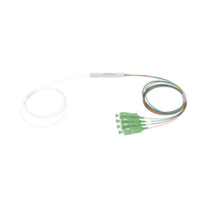 Splitter (Divisor Óptico) tipo PLC, de 1x4, conectores SC/APC de salida