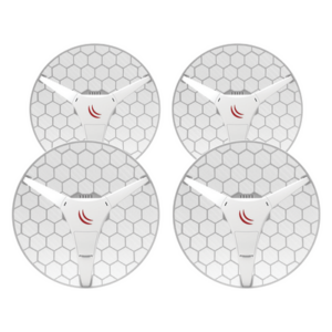 4pack (LHG XL HP5) Cliente y PtP de Alta Potencia, Antena de Rejilla Mejorada de 27 dBi en 5GHz 802.11 a/n