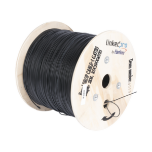 Carrete de 2 km de Fibra Óptica Aérea redonda (Figura 0) G.657B3 tipo Drop, Monomodo, 1 hilo, forro de 3 mm