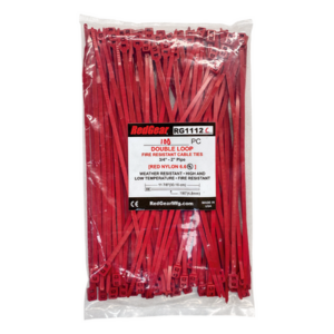 Amarre Universal RedGear de Doble Bucle para Sujetar Cable de Detección Lineal de Calor (LHD) / Útil para Montar sobre Tubería de Aspersor de 3/4" a 2" / Resistente al Fuego / Paquete con 100 piezas