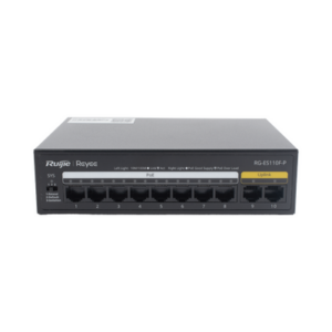 Switch PoE+ con 10 Puertos 10/100 Mbps / 110 W / Carcasa de Acero / No Administrable