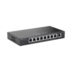 Switch PoE gigabit inteligente con 9 puertos gigabit, 8 puertos PoE+ hasta 120W, reconocimiento de cámaras IP, valor único para redes CCTV, gestionable en la nube