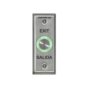 Botón de salida con aro iluminado color verde y rojo / IP65 / Buzzer / función toggle (enclavado) / Función temporizado / dos salidas de contacto NC/NO/ placa de acero inoxidable