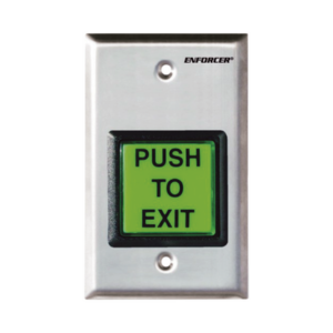 Botón de salida con iluminación con placa de pared de acero inoxidable