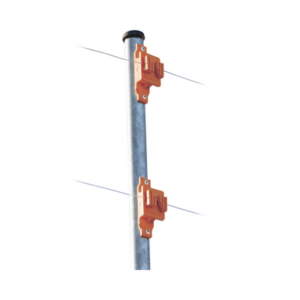 Aislador de Paso color Naranja reforzado para cercos eléctricos, resistente al clima extremoso