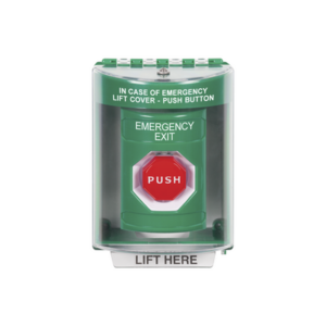 Botón Temporizado de Salida De Emergencia con Tapa Protectora de Policarbonato Súper Resistente