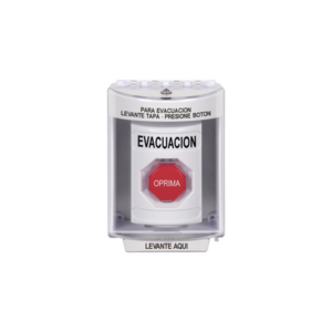 Botón de Evacuación con Cubierta Protectora de Policarbonato Súper Resistente y Restablecimiento con Llave