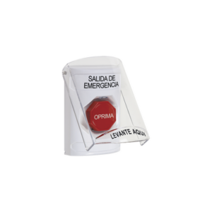 Botón de Salida de Emergencia con Sirena y Tapa Protectora de Policarbonato Súper Resistente, Restablecimiento con Llave
