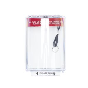 Cubierta Universal Transparente con Sirena, Texto de Incendio en Español