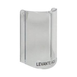 Cubierta Universal Transparente / Texto de Levante Aquí en Español / Sin Sirena / Montaje Al Ras