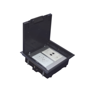 Caja de piso para dos módulos universales (Socket M2), para alimentación eléctrica y redes de datos (11000-33401) No incluye faceplates