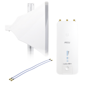 Kit de Radio Estación Base airMAX AC GEN2 + Antena Asimétrica de 90 °, 16 dBi, tipo cuerno, 4.9-6.5 GHz, incluye Jumper