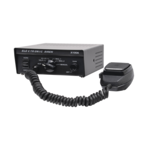 Sirena Vehicular de 100W de Potencia, Con Switch Giratorio de 6 posiciones y Micrófono Integrado de Uso Rudo