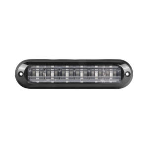 Luz Auxiliar Ultra Brillante IP67 de 6 LEDs, Color Rojo, con mica transparente y bisel negro