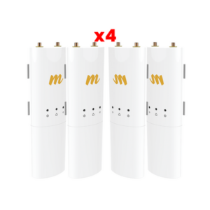 PACK DE 4 RADIOS CONECTORIZADO PTP 4.9 - 6.4 GHZ Y PTMP, 4.9 - 6.2 GHZ, 500 MBPS, MIMO 2X2