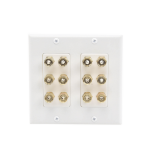 Placa de Pared | Postes de Unión Tipo Banana | Conexión para 6 Altavoces | Fácil Instalación | Conectores Chapados en Oro