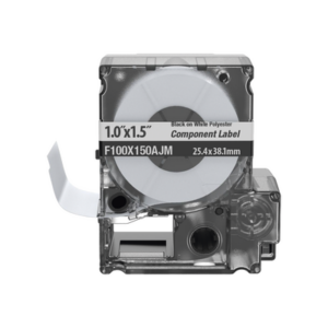 Casete de 150 Etiquetas Bandera, Poliéster de 25.4 mm x 38.1 mm, para Cables de 3.1 mm - 5.1 mm de Diámetro, Área de Impresión Color Blanco