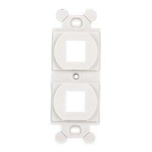 Marco de Módulo Dúplex, Para Placas Frontales Estándar NEMA 106, Acepta 2 Módulos Keystone, Color Blanco Mate
