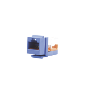 Conector Jack Estilo Leadframe, Tipo Keystone, Categoría 5e, de 8 posiciones y 8 cables, Color Azul