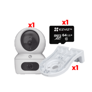 Kit Cámara PT Wifi 2K Dual / Aaudio de Dos Vías / Detección Humana / Visión a Color / Interior / Incluye Montaje para Pared / Incluye Memoria SD 64 GB SANDISK VIDEO