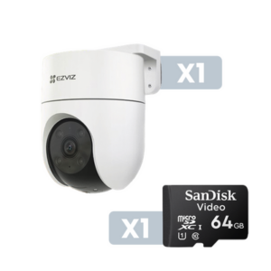 Cámara IP PT Exterior 4 Megapíxel + Micro SD SANDISK / Wi-Fi / Seguimiento Inteligente / Deteccion Inteligente de Humanos y Vehiculos / Audio de Dos Vías / Notificación Push / Incluye Memoria Sandisk 64 GB / Color Night Visi&oa